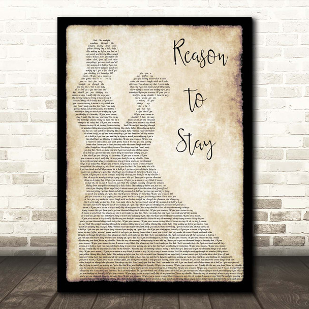 Brett Young Reason To Stay Man Lady Dancing Song Lyric Print