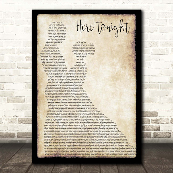 Brett Young Here Tonight Man Lady Dancing Song Lyric Print