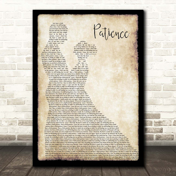 Take That Patience Man Lady Dancing Song Lyric Print