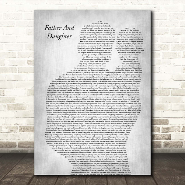 Paul Simon Father And Daughter Father & Baby Grey Song Lyric Print