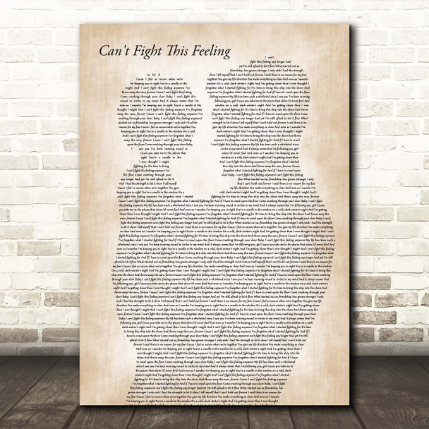 REO Speedwagon Can't Fight This Feeling Father & Child Song Lyric Print