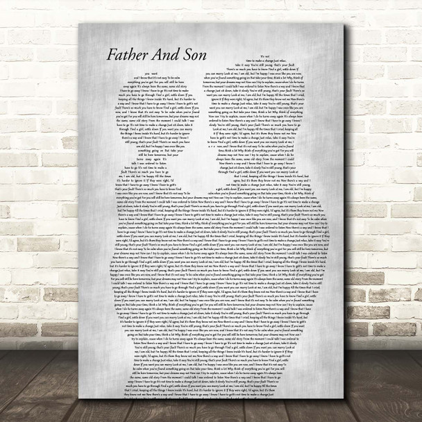 Cat Stevens Father And Son Father & Child Grey Song Lyric Print