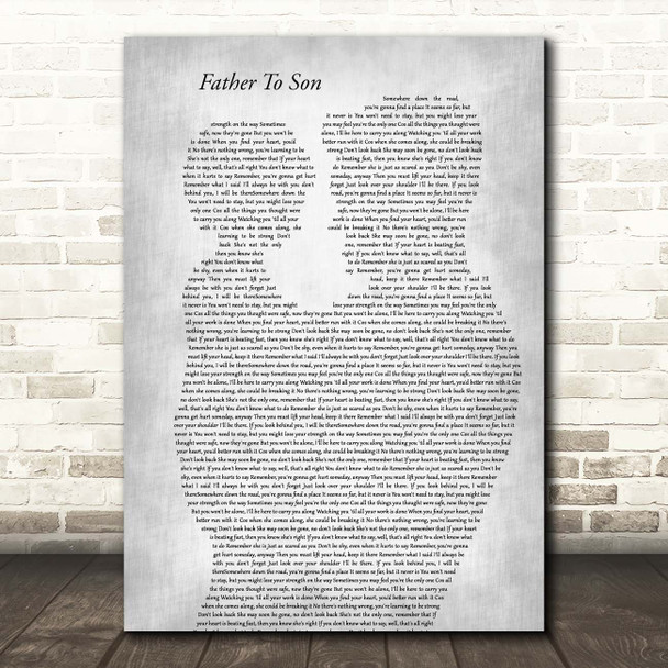 Phil Collins Father To Son Father & Child Grey Song Lyric Print