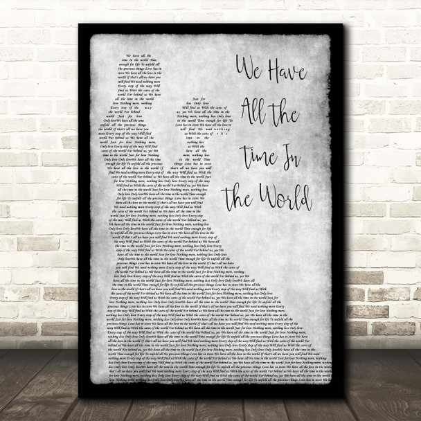 Louis Armstrong We Have All The Time In The World Grey Man Lady Dancing Song Lyric Print