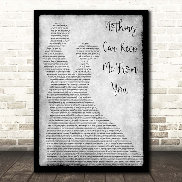 Kiss Nothing Can Keep Me From You Grey Man Lady Dancing Song Lyric Print