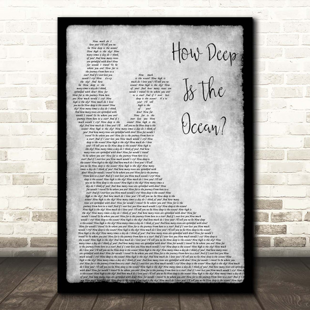 Clyde McPhatter How Deep Is The Ocean Grey Man Lady Dancing Song Lyric Print