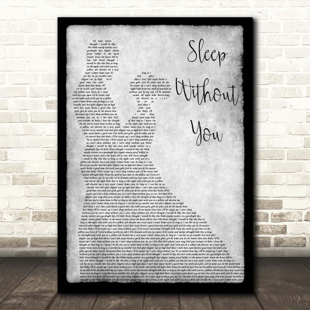 Brett Young Sleep Without You Grey Man Lady Dancing Song Lyric Print