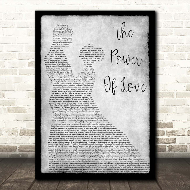 Céline Dion The Power Of Love Grey Man Lady Dancing Song Lyric Print