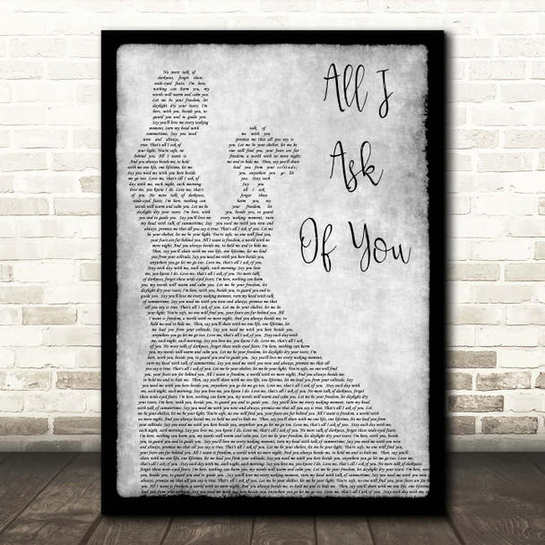 Jackie Evancho All I Ask Of You Grey Man Lady Dancing Song Lyric Print