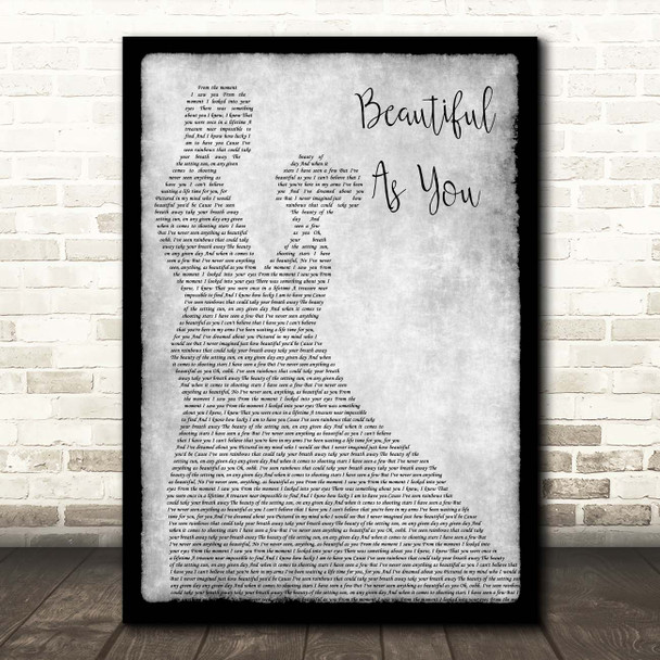 All 4 One Beautiful As You Grey Man Lady Dancing Song Lyric Print