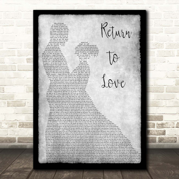 Andrea Bocelli Return To Love Grey Man Lady Dancing Song Lyric Print