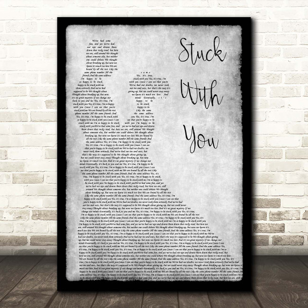 Huey Lewis And The News Stuck With You Grey Man Lady Dancing Song Lyric Print