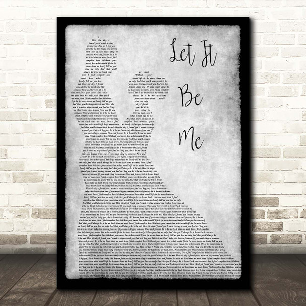 The Everly Brothers Let It Be Me Grey Man Lady Dancing Song Lyric Print