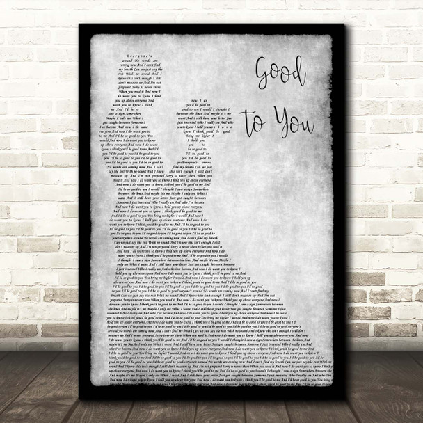 Marianas Trench Good To You Grey Man Lady Dancing Song Lyric Print