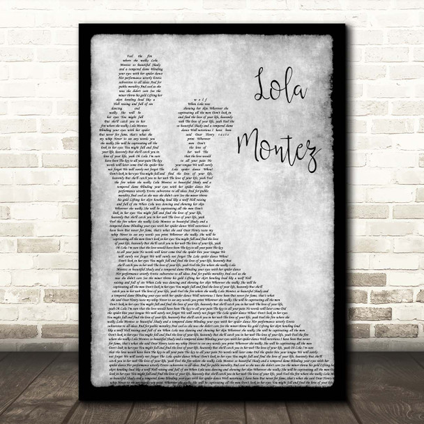 Volbeat Lola Montez Grey Man Lady Dancing Song Lyric Print