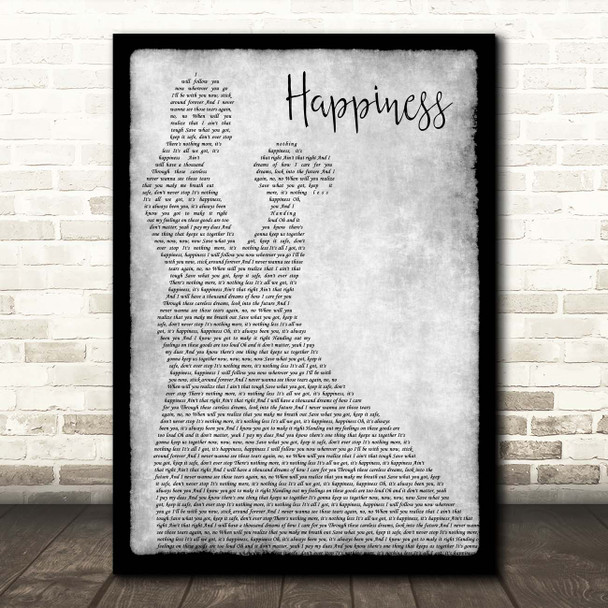 Kasabian Happiness Grey Man Lady Dancing Song Lyric Print