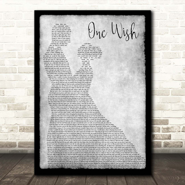 Ray J One Wish Grey Man Lady Dancing Song Lyric Print