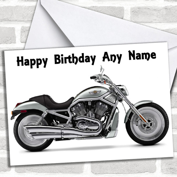 Harley Davidson Motorbike Personalized Birthday Card