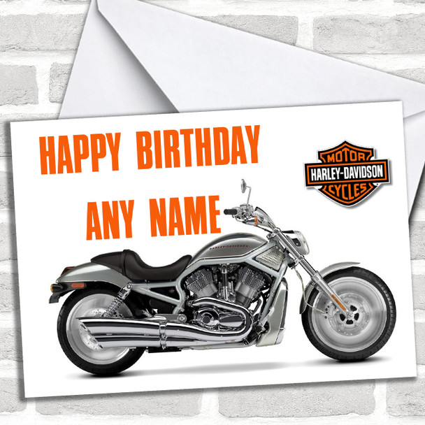 Harley Davidson Bike Personalized Birthday Card