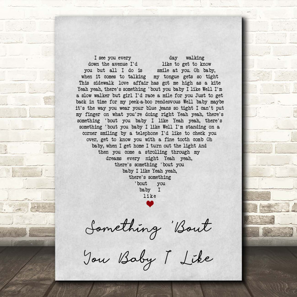 Status Quo Something 'Bout You Baby I Like Grey Heart Song Lyric Print