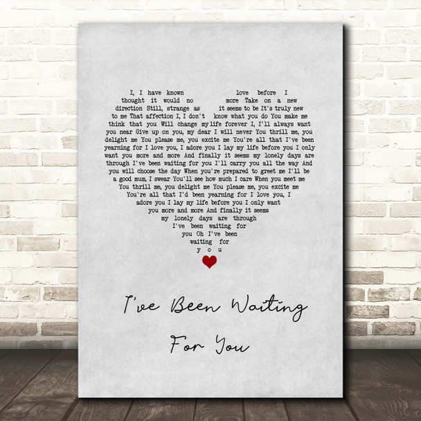 Mamma Mia 2 I've Been Waiting For You Grey Heart Song Lyric Print