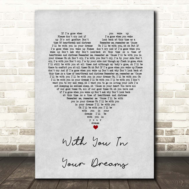 Hanson With You In Your Dreams Grey Heart Song Lyric Print