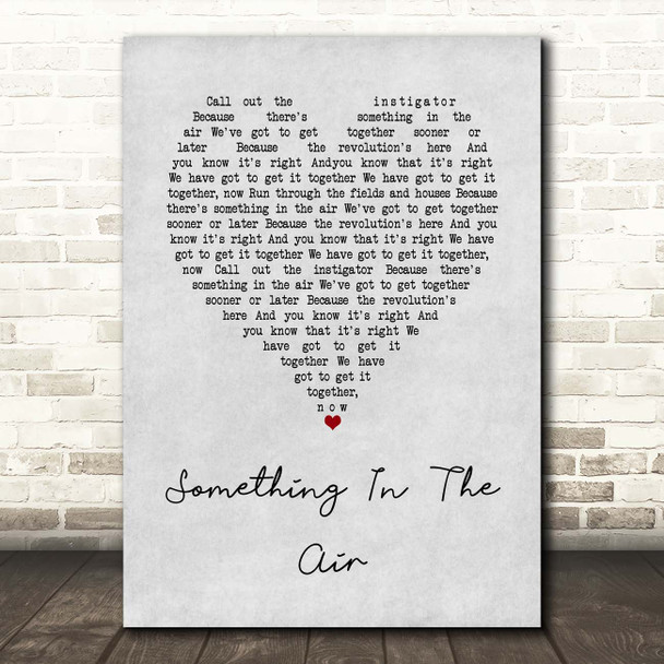 Thunderclap Newman Something In The Air Grey Heart Song Lyric Print
