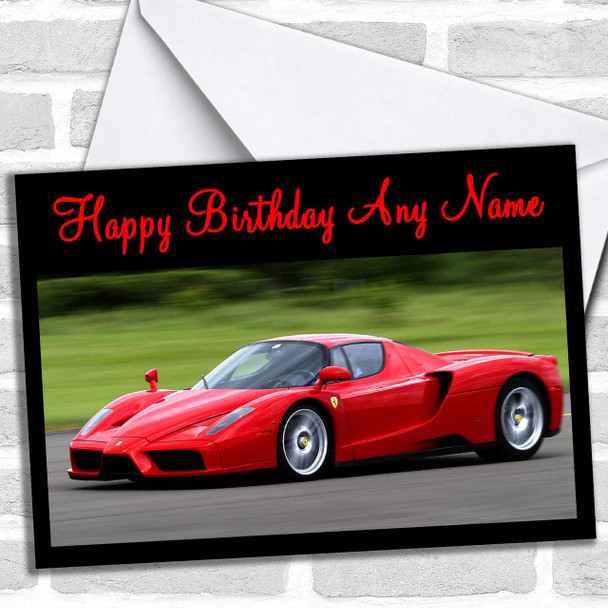 Red Ferrari Enzo Personalized Birthday Card