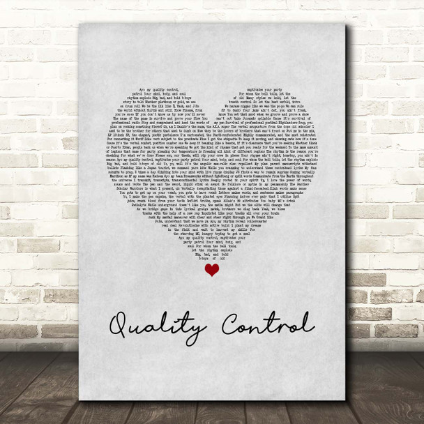 Jurassic 5 Quality Control Grey Heart Song Lyric Print