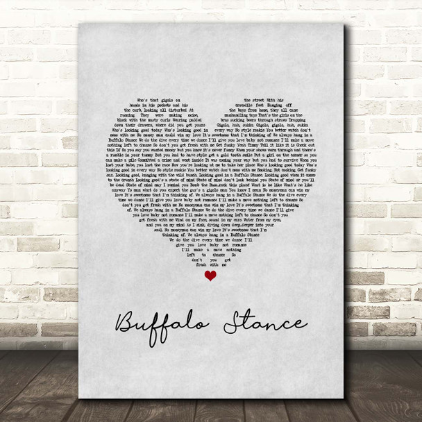 Neneh Cherry Buffalo Stance Grey Heart Song Lyric Print