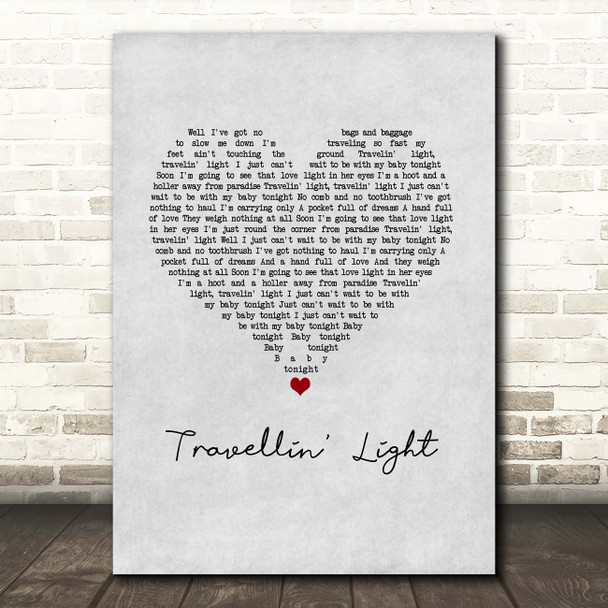 Travellin' Light Cliff Richard Grey Heart Song Lyric Print