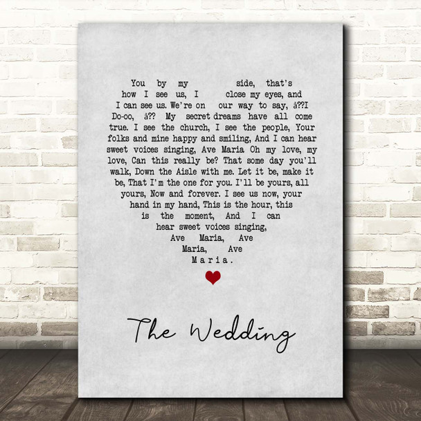 Julie Rogers The Wedding Grey Heart Song Lyric Print