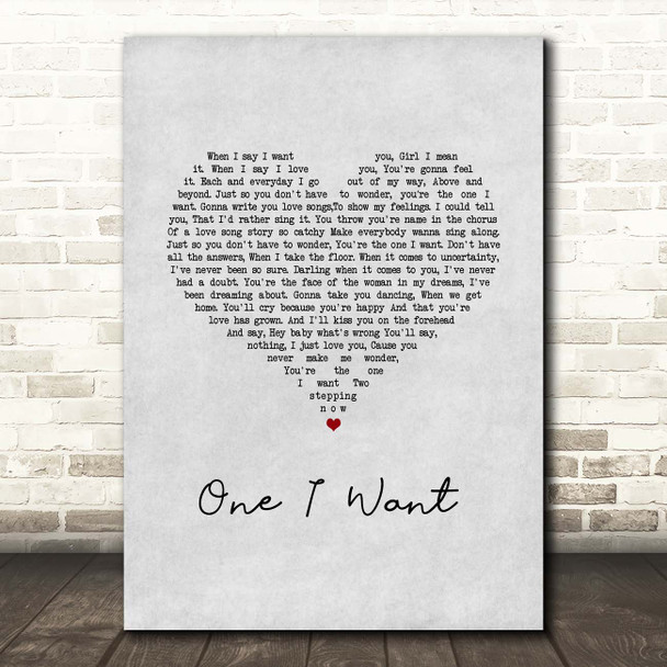 Flatland Cavalry One I want Grey Heart Song Lyric Print