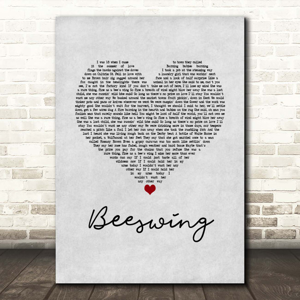 Christy Moore Beeswing Grey Heart Song Lyric Print