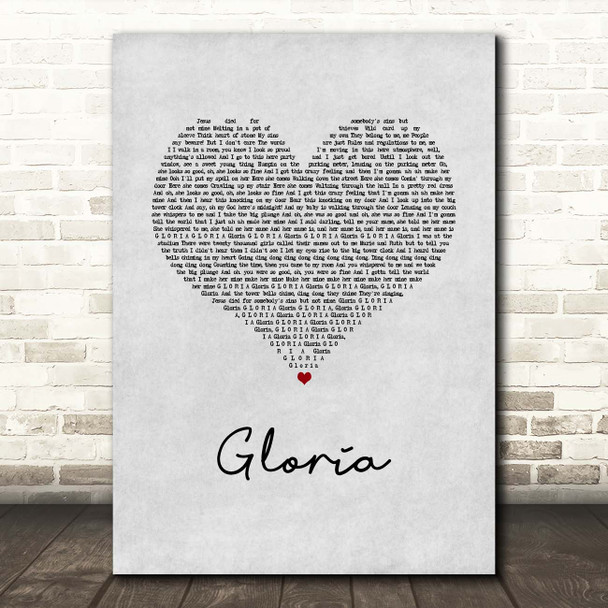 Patti Smith Gloria Grey Heart Song Lyric Print