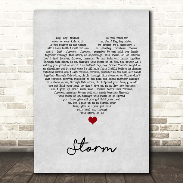 SuRie Storm Grey Heart Song Lyric Print