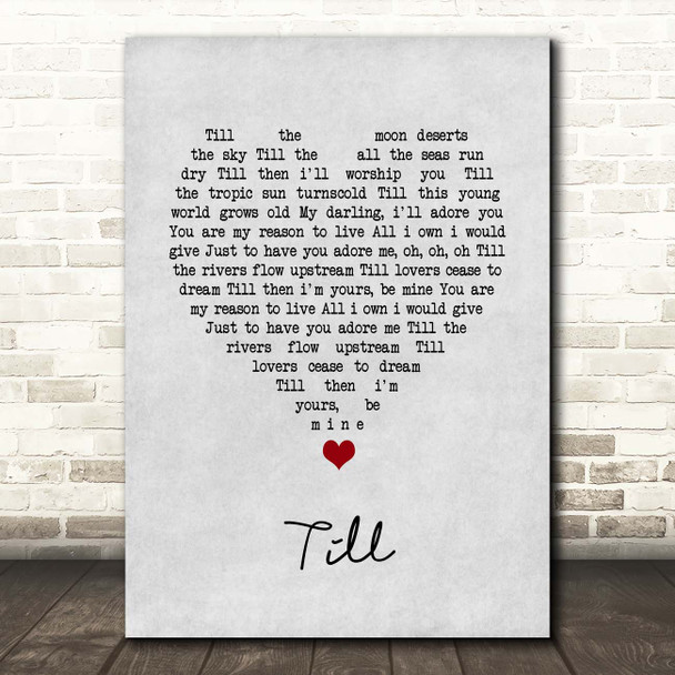 Angels Till Grey Heart Song Lyric Print