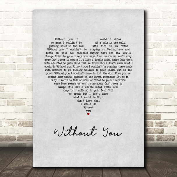 McAlmont & Butler Yes Grey Heart Song Lyric Print