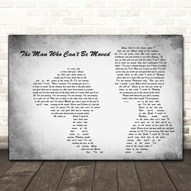The Script The Man Who Can't Be Moved Man Lady Couple Grey Song Lyric Print