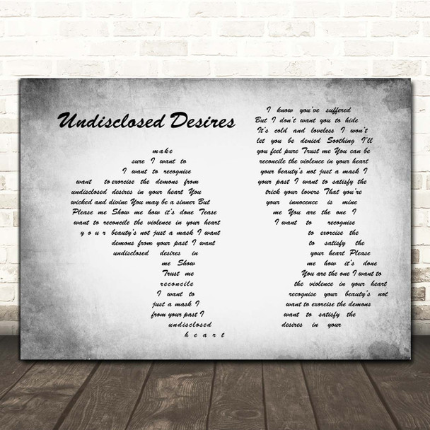 Muse Undisclosed Desires Man Lady Couple Grey Song Lyric Print