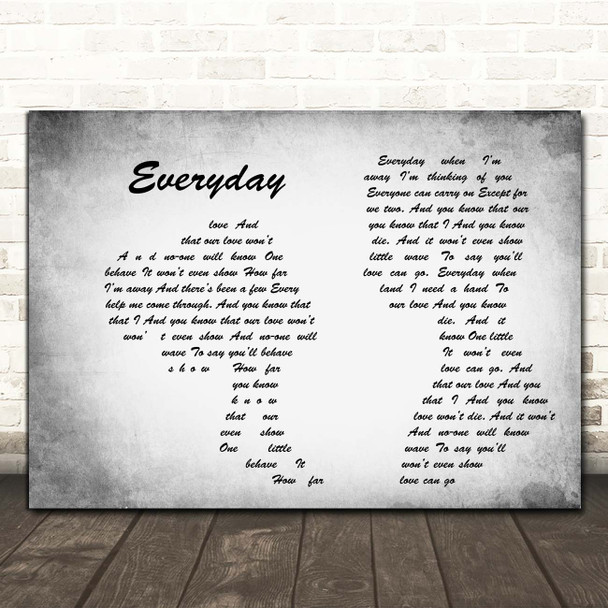 Slade Everyday Man Lady Couple Grey Song Lyric Print