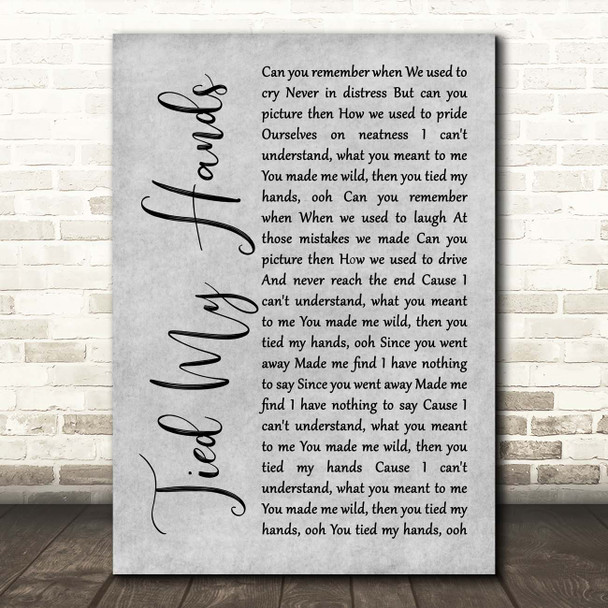 Seether Tied My Hands Grey Rustic Script Song Lyric Print