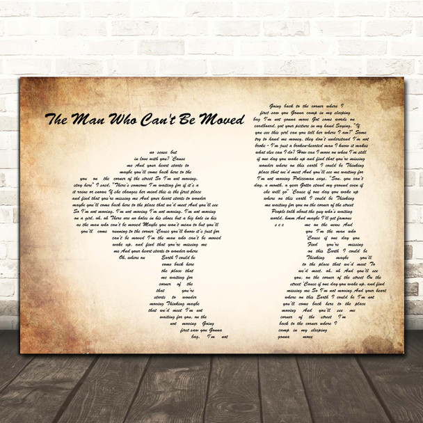 The Script The Man Who Can't Be Moved Man Lady Couple Song Lyric Print