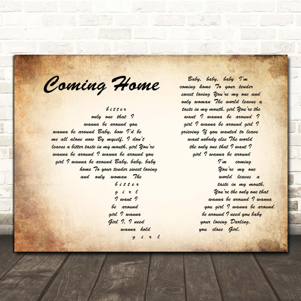 Leon Bridges Coming Home Man Lady Couple Song Lyric Print