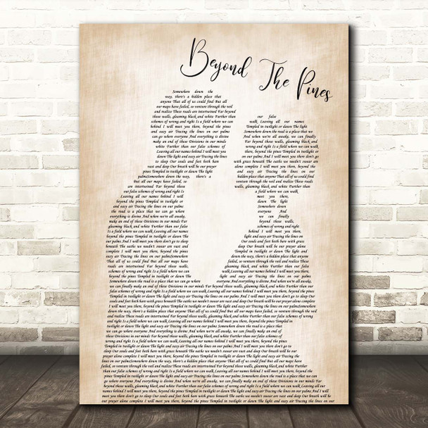 Thrice Beyond The Pines Man Lady Bride Groom Wedding Song Lyric Print