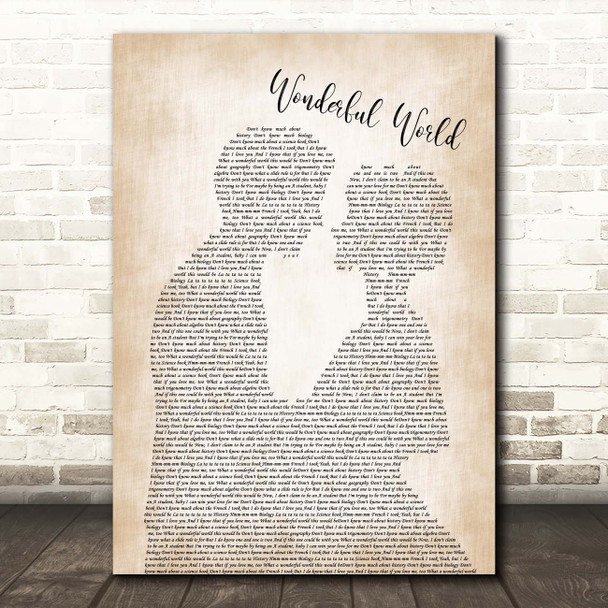 Sam Cooke Wonderful World Man Lady Bride Groom Wedding Song Lyric Print