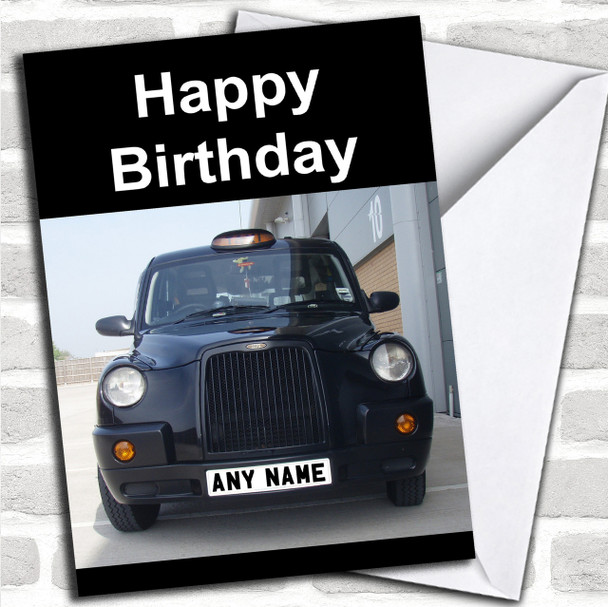 Taxi Black Cab Personalized Birthday Card