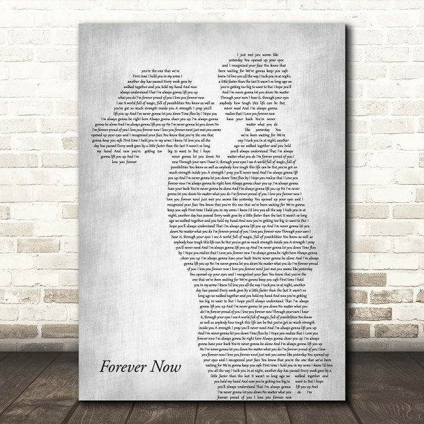 Michael Buble Forever Now Mother & Child Grey Song Lyric Print