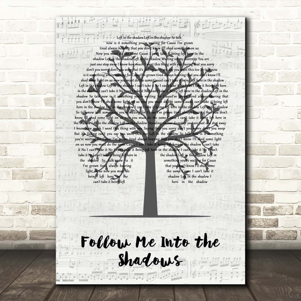 Darren Glancy Follow Me Into the Shadows Music Script Tree Song Lyric Print