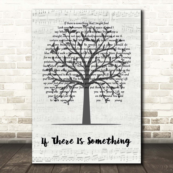 Roxy Music If There Is Something Music Script Tree Song Lyric Print